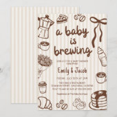 Invitation Bébé à base de dessins à la main prépare une douch (Devant / Derrière)