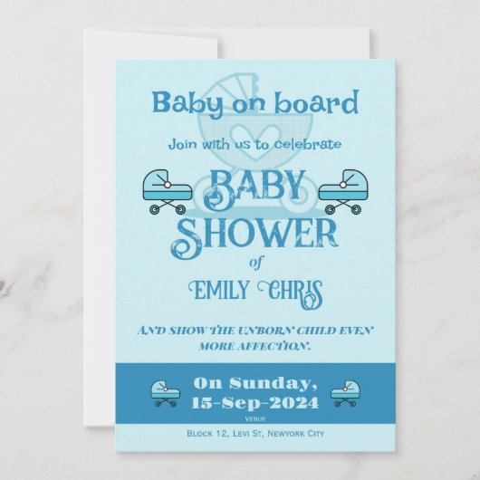 Invitation Bébé à bord (Devant)
