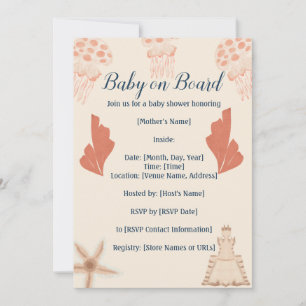 Invitation Bébé à bord Baby shower côtier