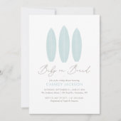 Invitation Bébé à bord Baby shower de surf aquarelle (Devant)