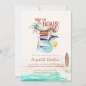 Invitation Bébé à bord | Baby shower de Surf Boho (Devant)