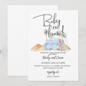 Invitation Bébé à bord, Baby shower d'été, Baby shower, (Devant / Derrière)