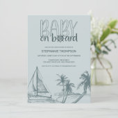 Invitation Bébé à bord Baby shower d'été en voilier (Debout devant)