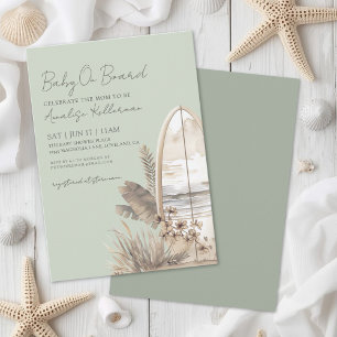 Invitation Bébé à Bord Baby Shower d'été sur la plage