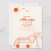 Invitation Bébé à bord Baby shower Little Surfer (Devant)
