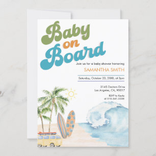 Invitation Bébé à bord Baby shower neutre