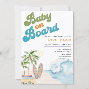 Invitation Bébé à bord Baby shower neutre
