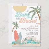Invitation Bébé à bord Baby shower Sprinkle Surfing Douche (Devant)
