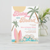 Invitation Bébé à bord Baby shower Sprinkle Surfing Douche (Debout devant)