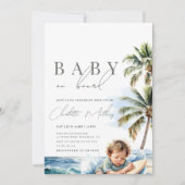 Invitation Bébé à bord Baby shower, Surf Beach (Devant)