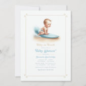 Invitation Bébé à Bord Baby Shower Thème Surf (Devant)