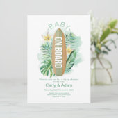 Invitation Bébé à bord Baby shower Tropical Palm (Debout devant)