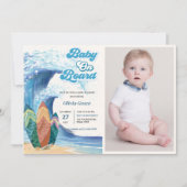 Invitation Bébé à bord du Baby shower de plage Photo (Devant)
