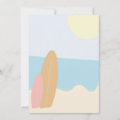 Invitation Bébé à bord du Baby shower de plage surf (Dos)