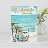 Invitation Bébé à bord du Baby shower tropical côtier Thème (Debout devant)