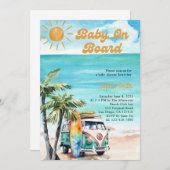 Invitation Bébé à bord du Baby shower tropical côtier Thème (Devant / Derrière)