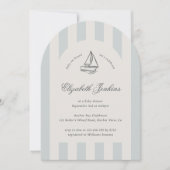 Invitation Bébé à bord Elégant Baby shower Blue Sailboat (Devant)