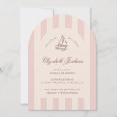 Invitation Bébé à bord Elégant Baby shower de voilier rose (Devant)