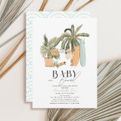 Invitation Bébé à bord Palm Tree Surfboard Baby shower