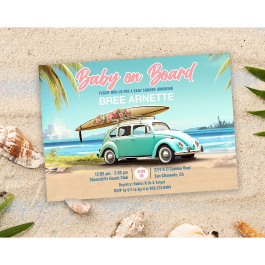 Invitation Bébé à Bord Plage