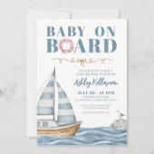 Invitation Bébé à Bord Shower Marin pour Garçon (Devant)