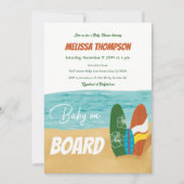 Invitation Bébé à bord surf Baby shower de plage tropical (Devant)