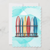 Invitation Bébé à bord surf Baby shower Turquoise (Dos)