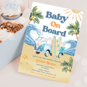 Invitation Bébé à bord Surf Beach Baby shower