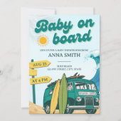 Invitation Bébé à bord Surf Beach Baby shower (Devant)
