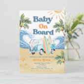 Invitation Bébé à bord Surf Beach Baby shower (Debout devant)