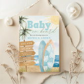 Invitation Bébé à bord Surf Beach Baby shower côtier mignon