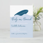 Invitation Bébé à bord Surf Beach Baby shower garçon (Debout devant)