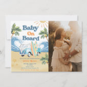Invitation Bébé à bord Surf Beach Baby shower Photo (Devant)