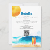Invitation Bébé à bord Surf Beach Baby Shower QR Code (Dos)