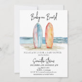 Invitation Bébé à bord Surf Beach Tropical (Devant)