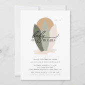 Invitation Bébé À Bord Surf Boho Beach Baby shower neutre (Devant)