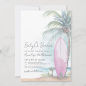 Invitation Bébé à bord Surf de plage Bébé Shower d'été (Devant)