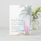 Invitation Bébé à bord Surf de plage Bébé Shower d'été (Debout devant)