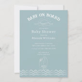 Invitation Bébé à bord Surf Green Beach Baby shower (Devant)