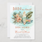 Invitation Bébé à bord Surf tropical Baby shower neutre (Devant)