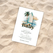 Invitation Bébé à bord Surfboard Baby shower de plage
