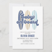 Invitation Bébé à bord Surfboard Beach Baby shower Invitati (Devant)