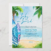 Invitation Bébé à bord Surfboard Ocean Beach Baby shower (Devant)
