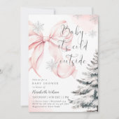 Invitation Bébé à la chou rose Il fait froid dehors du Baby s (Devant)