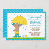 Invitation Bébé à parapluie douche à saupoudrer African Ameri (Devant / Derrière)