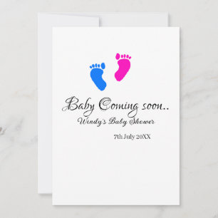Invitation Bébé à venir bientôt baby shower bleu rose bébé pi