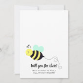 Invitation Bébé Abeille Jaune et Mint Révélation de genre (Dos)