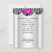 Invitation Bébé adorable chaussure bébé fille rose chaud (Dos)