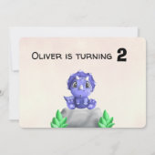 Invitation Bébé adorable Dinosaures Anniversaire (Dos)