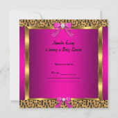 Invitation Bébé adorable Fête de naissance Bébé fille Léopard (Dos)